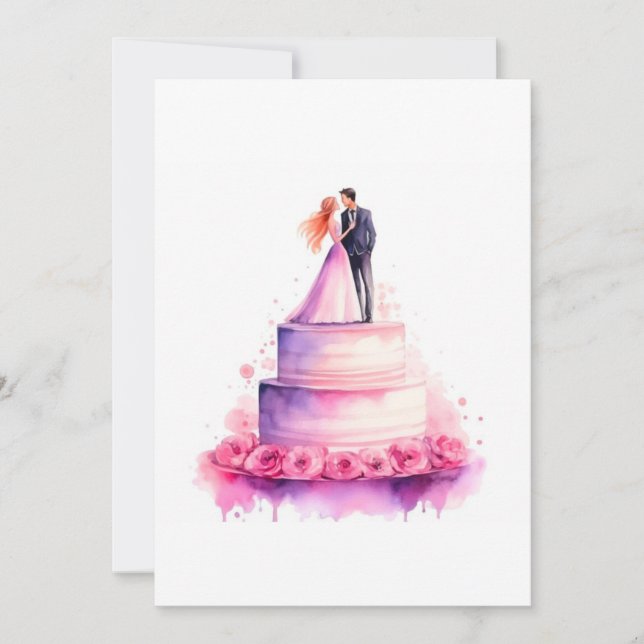Invitación de Pareja de Pastel (Anverso)