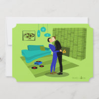 Invitación de Pareja Gay Retro enamorada