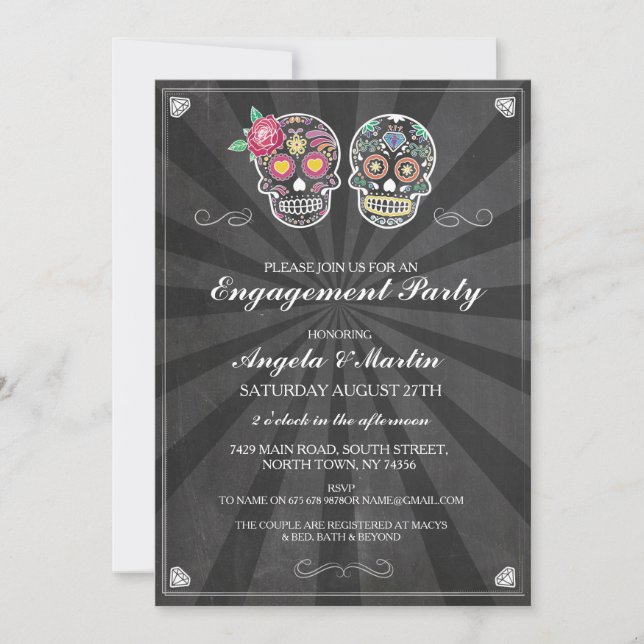 Invitación de parejas de cráneo de azucareros del  (Anverso)