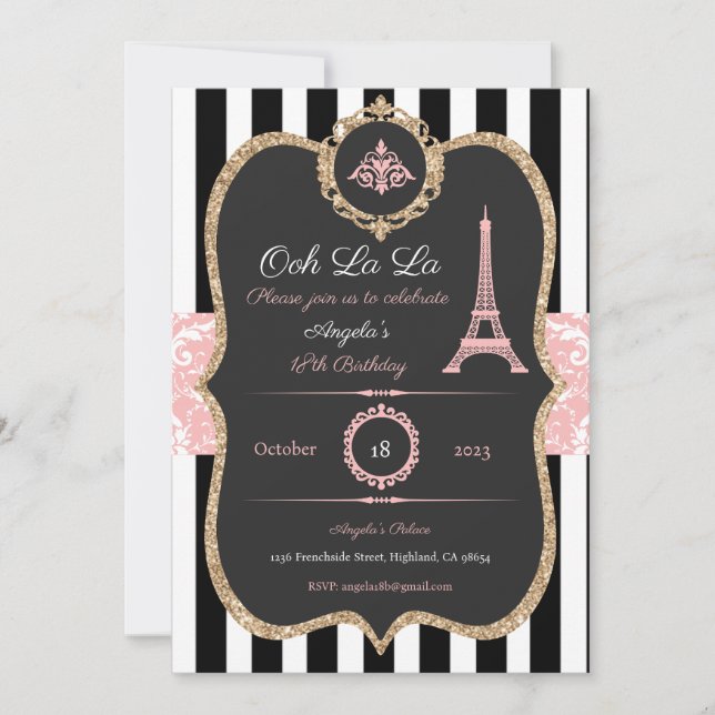 Invitación de París, Cumpleaños en París, Desayuno (Anverso)