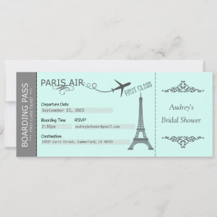 Invitación de París, Invitación con tema de París,