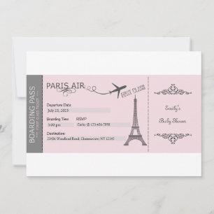 Invitación de París, invitación temática de París,