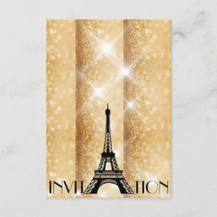 Invitación de París personalizada de Purpurina de 