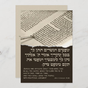 Invitación de Parshah Cita Torah Hebreo Bat Mitzva