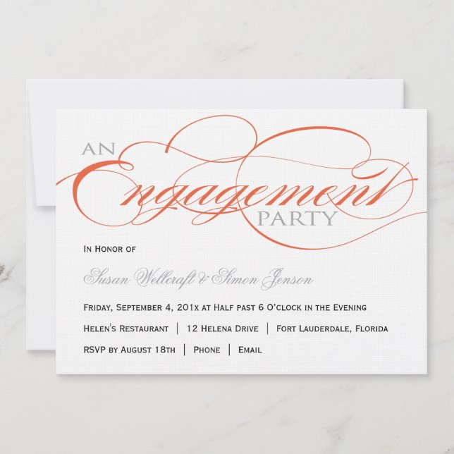 Invitación de Parte de compromiso de script de Nar (Anverso)