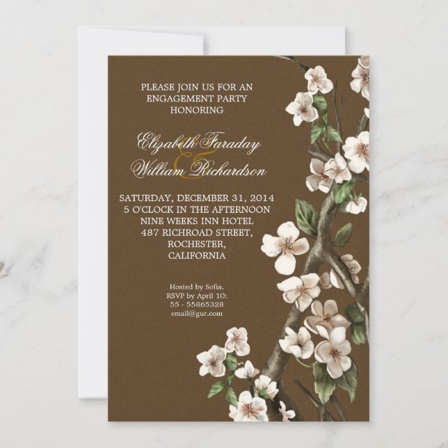 invitación de parte de compromiso elegante (Anverso)