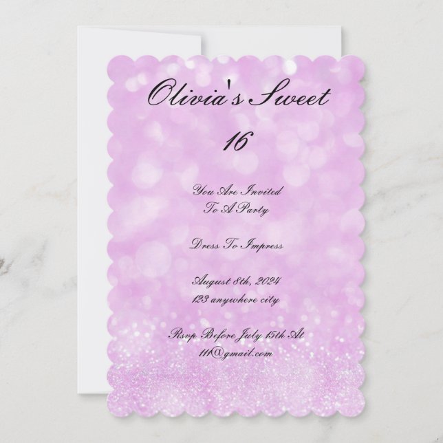 INVITACIÓN DE PARTIDA DE 16 CUMPLEAÑOS (Anverso)