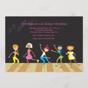 Invitación de partido de baile de chicas (Personal