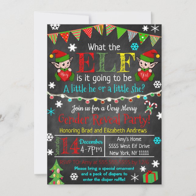 Invitación de partido de género de navidades (Anverso)