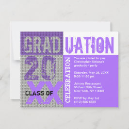 Invitación de partido de graduación morado