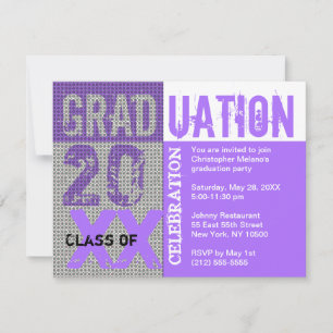 Invitación de partido de graduación morado