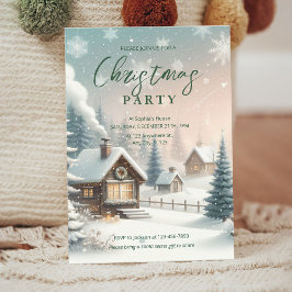Invitación de partido de Navidades brillantes con