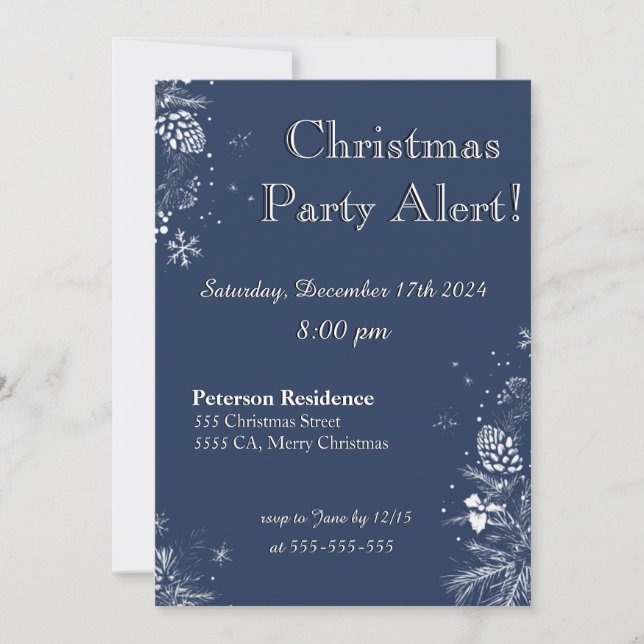 Invitación de partido de navidades en azul y blanc (Anverso)