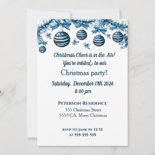 Invitación de partido de navidades en azul y blanc