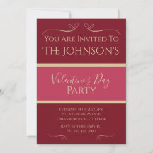Invitación de partido día de San Valentín Oro rosa