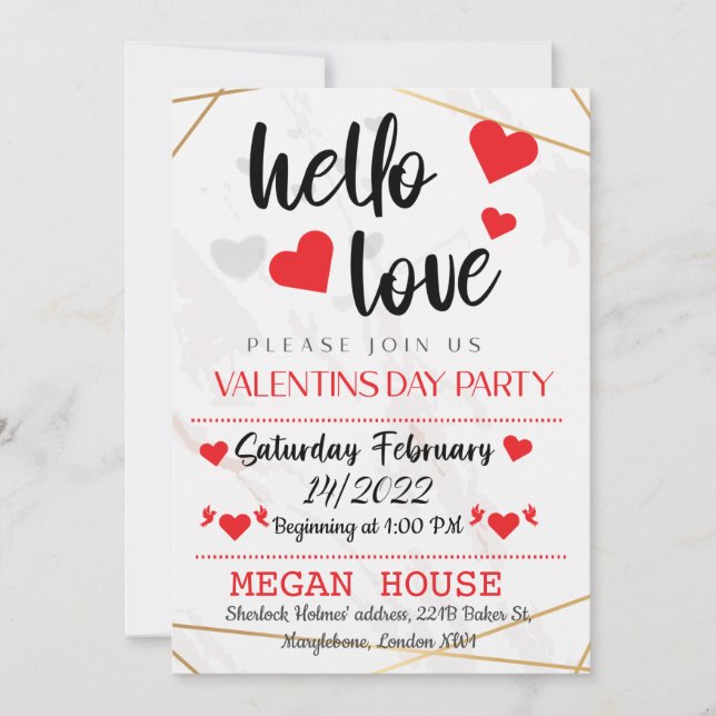 Invitación de partido el día de San Valentín (Anverso)