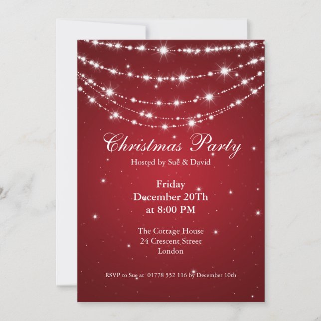 Invitación de partido Elegante cadena de chispa ro (Anverso)