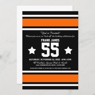 Invitación de partido Naranja de Jersey negro