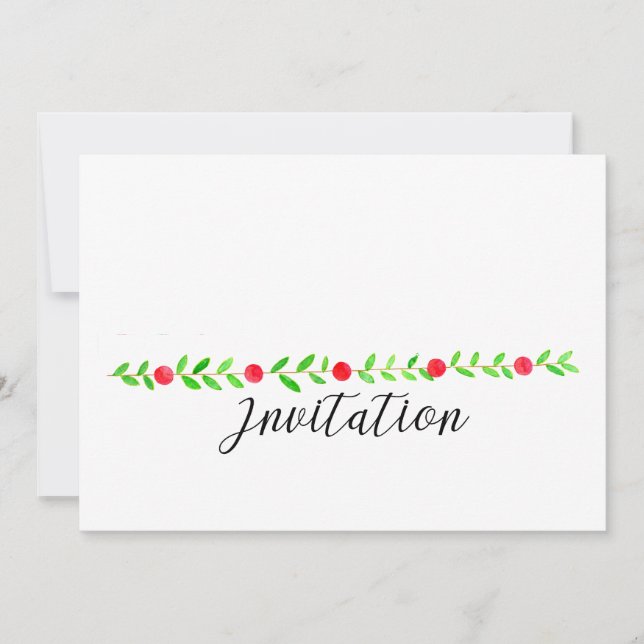 Invitación de partido navidad, Navidades de acuare (Anverso)