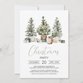 Invitación de partido navidad, Navidades de acuare