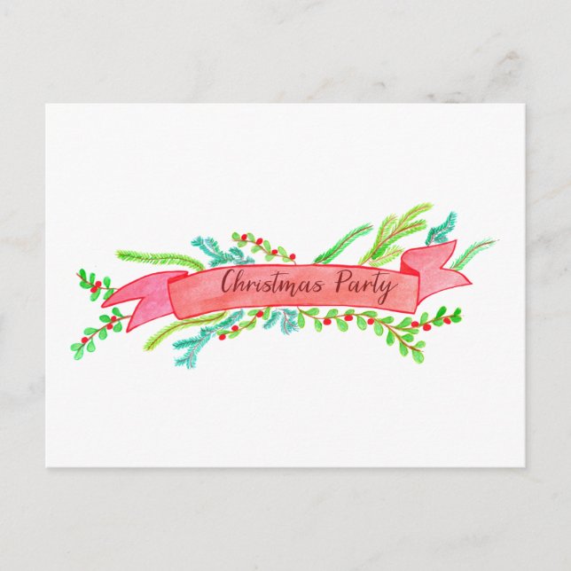 Invitación de partido navidad, Navidades de acuare (Anverso)