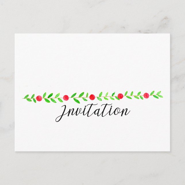 Invitación de partido navidad, Navidades de acuare (Anverso)