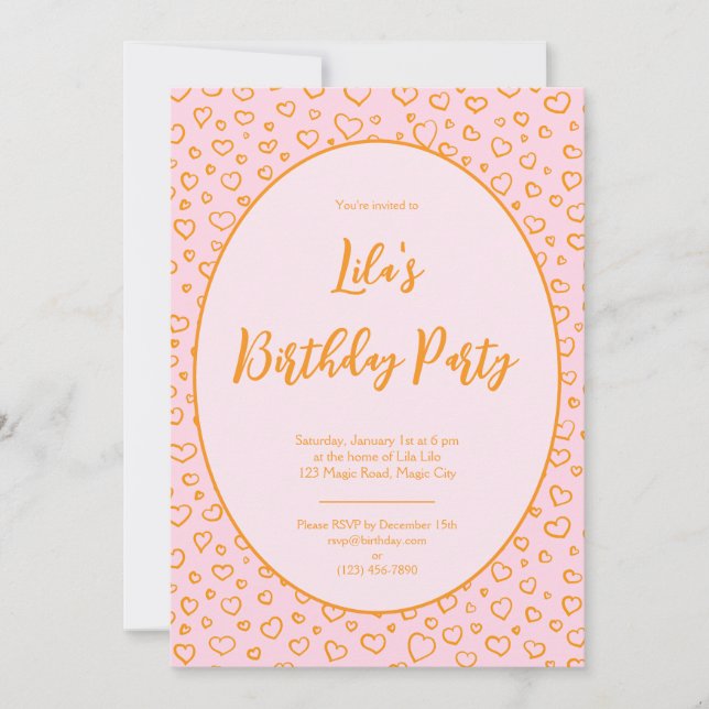 Invitación de partido personalizada de Hearts (Anverso)