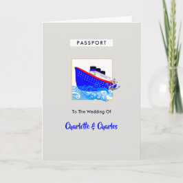 Invitación de pasaporte de boda de boda de destino
