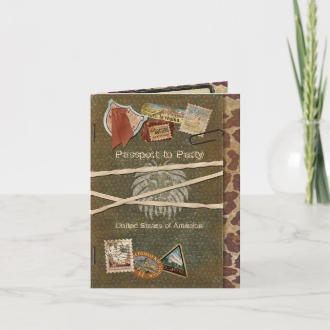 Invitación de pasaporte de safari (Anverso)