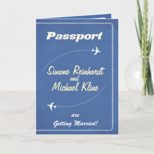 Invitación de pasaporte o Save-the-Date Retro Airl