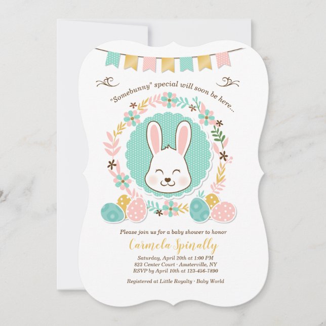 Invitación de Pascua Baby Shower (Anverso)