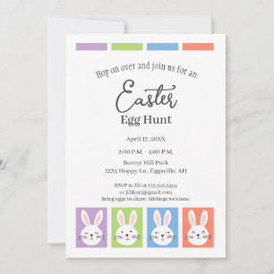 Invitación de Pascua con conejitos cuadrados, búsq