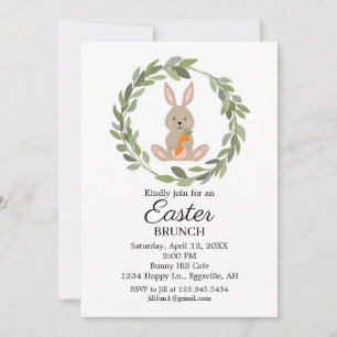 Invitación de Pascua Conejo lindo para tu fiesta