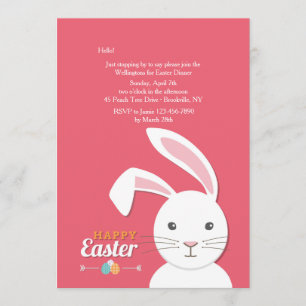 Invitación de Pascua de Conejo Blanco