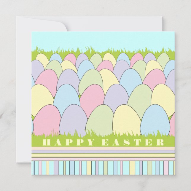 Invitación de Pascua de los Huevos Pastel (Anverso)