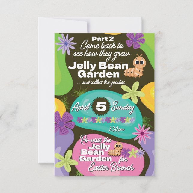 Invitación de Pascua Fiesta de Jardín de Jelly Bea (Anverso)