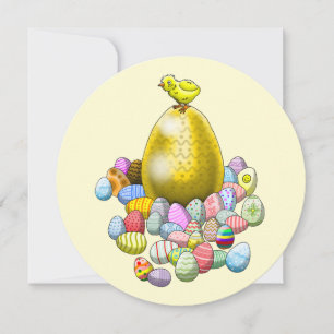 Invitación de Pascua para búsqueda de huevos y pic