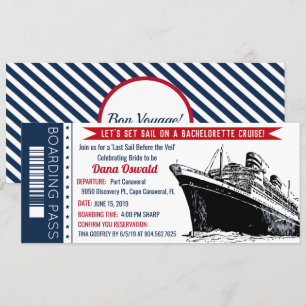 Invitación de pase de embarque para crucero de sol