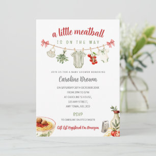 Invitación de pasta italiana para baby shower Litt