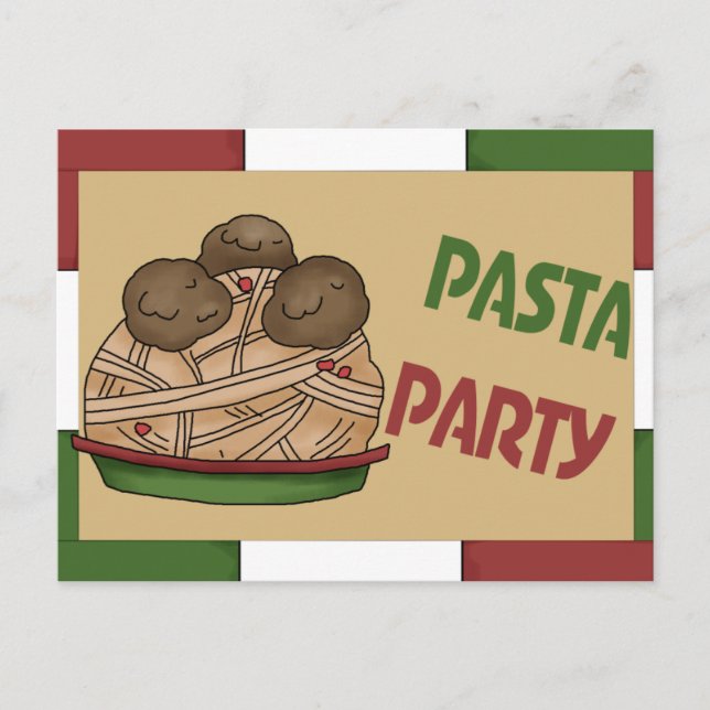 Invitación de Pasta Party (Anverso)