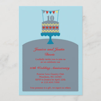 Invitación de pastel de aniversario de bodas 10