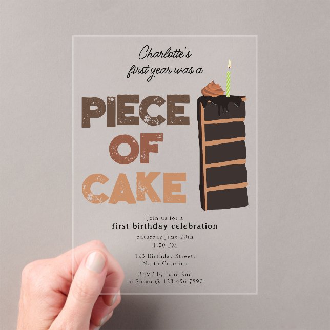 Invitación de pastel de cumpleaños 1er Cumpleaños  (Insitu (portátil))