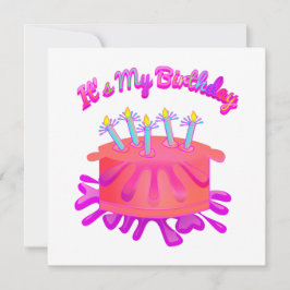 Invitación de pastel de cumpleaños Es Mi Cumpleaño