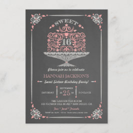 Invitación de pastel de encaje para Sweet Sixteen 