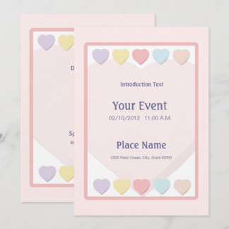 Invitación de Pastel Hearts