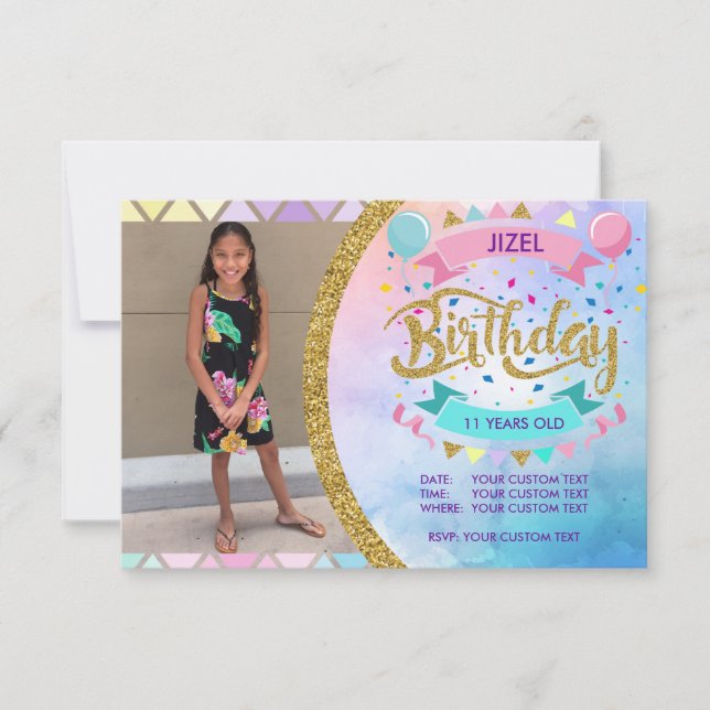 Invitación de Pastels Modern PARTY (Anverso)