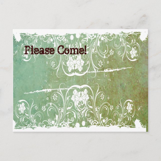 Invitación de Patina Green Shabby Chic (Anverso)