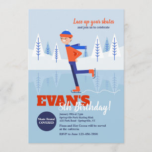 Invitación de patinador de hielo niño
