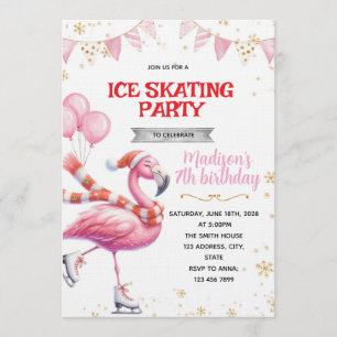 invitación de patinaje sobre hielo de flamenco