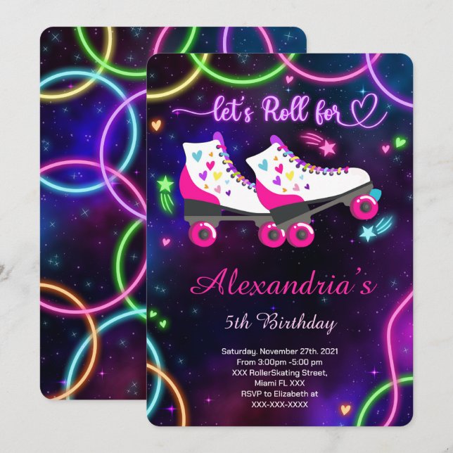 Invitación de patinaje sobre ruedas (Anverso / Reverso)